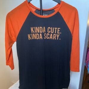 Orange and Black Young Women’s Raglan Shirt